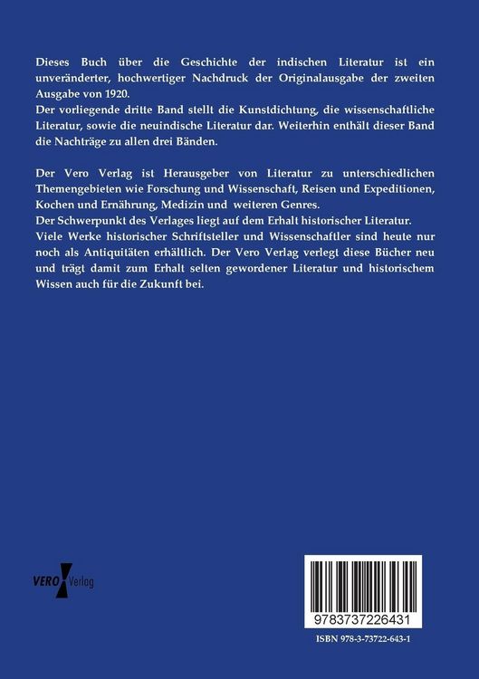 Produktbild: Geschichte der indischen Literatur