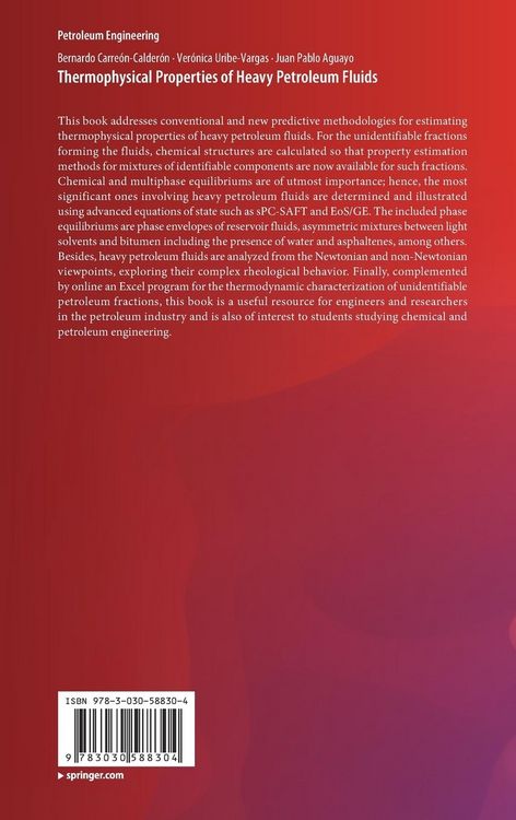 Produktbild: Thermophysical Properties of Heavy Petroleum Fluids