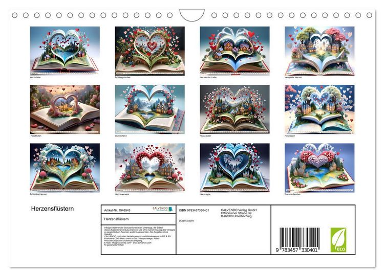 Produktbild: Herzensfl&uuml;stern (Wandkalender 2026 DIN A4 quer), CALVENDO Monatskalender