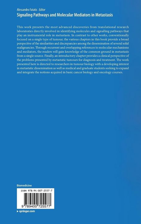 Produktbild: Signaling Pathways and Molecular Mediators in Metastasis