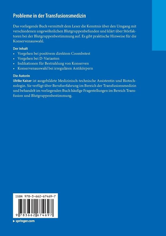 Produktbild: Probleme in der Transfusionsmedizin