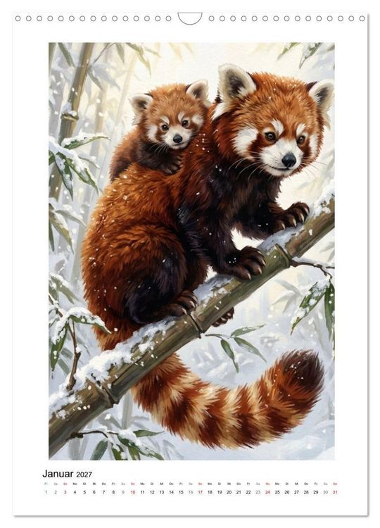 Produktbild: Rote Pandas &ndash; Pure Lebensfreude auf leisen Sohlen (Wandkalender 2027 DIN A3 hoch), CALVENDO Monatskalender