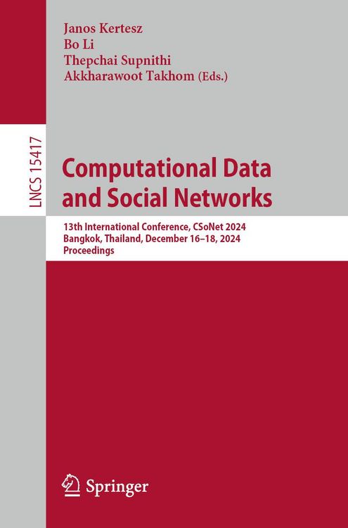 Produktbild: Computational Data and Social Networks