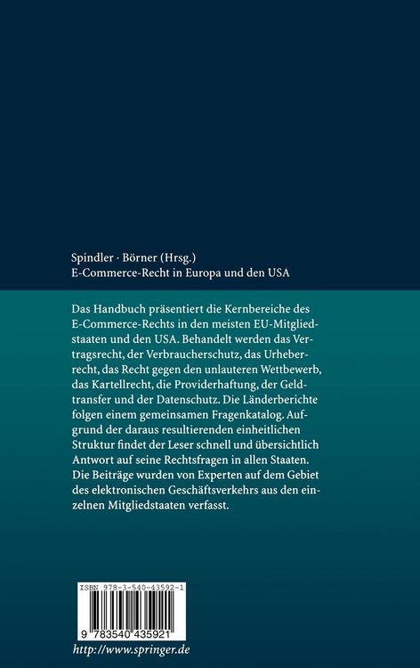 Produktbild: E-Commerce-Recht in Europa und den USA