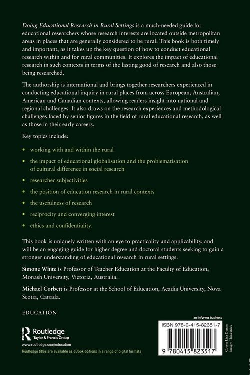 Produktbild: Doing Educational Research in Rural Settings