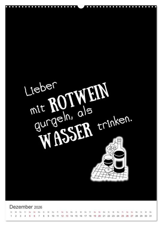 Produktbild: SPRUCH-Beutel voller Spr&uuml;che rund ums TRINKEN (hochwertiger Premium Wandkalender 2026 DIN A2 hoch), Kunstdruck in Hochglanz