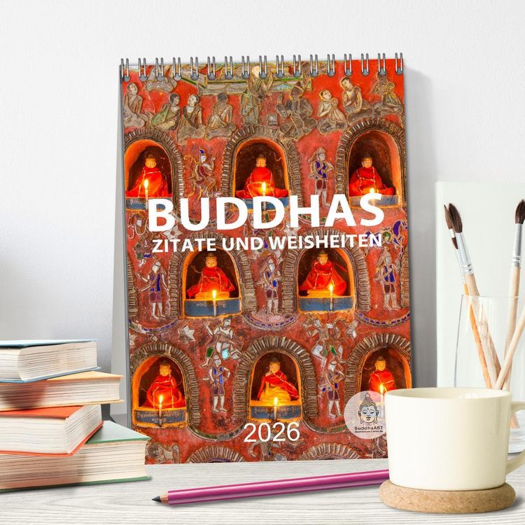 Produktbild: Buddhas Zitate und Weisheiten (Tischkalender 2026 DIN A5 hoch), CALVENDO Monatskalender