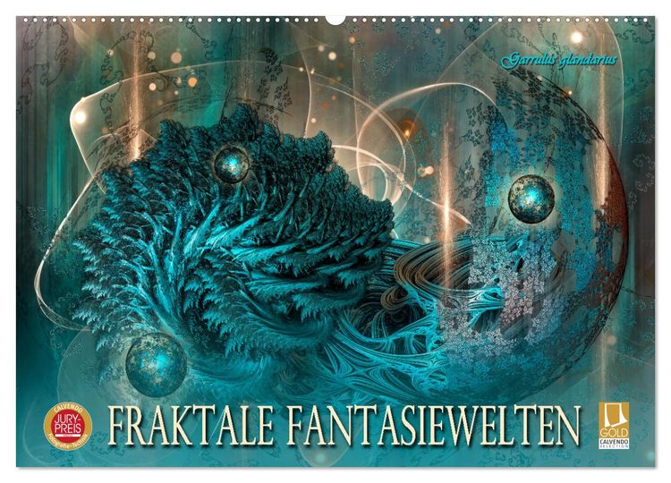 Produktbild: Fraktale Fantasiewelten (Wandkalender 2026 DIN A2 quer), CALVENDO Monatskalender