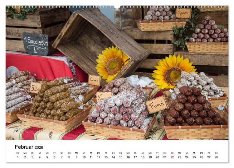 Produktbild: March&eacute; hebdomadaire - Ein Rundgang &uuml;ber einen franz&ouml;sischen Wochenmarkt (Wandkalender 2026 DIN A2 quer), CALVENDO Monatskalender