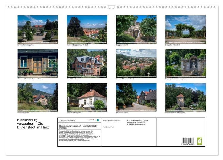 Produktbild: Blankenburg verzaubert - Die Bl&uuml;tenstadt im Harz (Wandkalender 2027 DIN A2 quer), CALVENDO Monatskalender