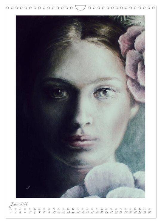 Produktbild: Colourful Women - Fantasy-Frauenportraits in Acryl und Mischtechnik (Wandkalender 2026 DIN A3 hoch), CALVENDO Monatskalender