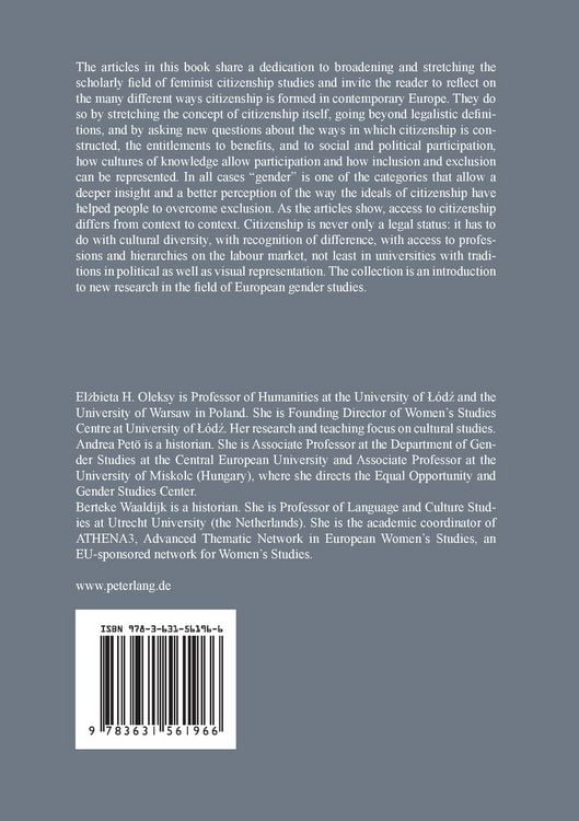 Produktbild: Gender and Citizenship in a Multicultural Context