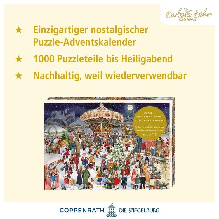 Produktbild: Puzzle-Adventskalender &ndash; Nostalgischer Weihnachtsmarkt