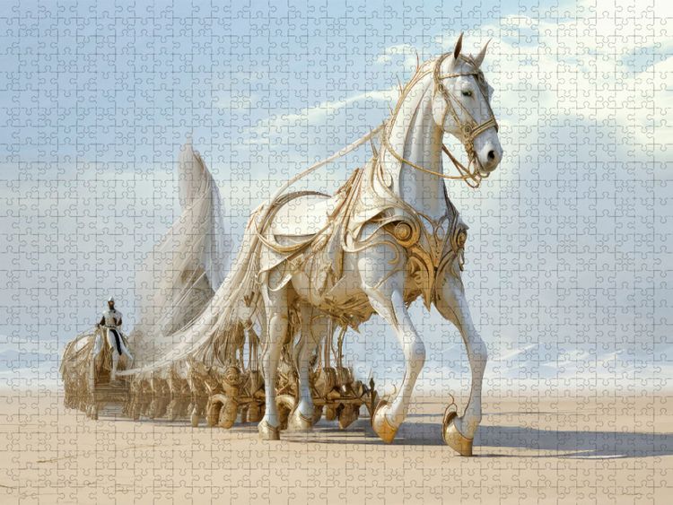 Produktbild: CALVENDO Puzzle Surrealismus trifft Pferdefans | 1000 Teile Lege-Gr&ouml;&szlig;e 64x48cm Foto-Puzzle f&uuml;r gl&uuml;ckliche Stunden