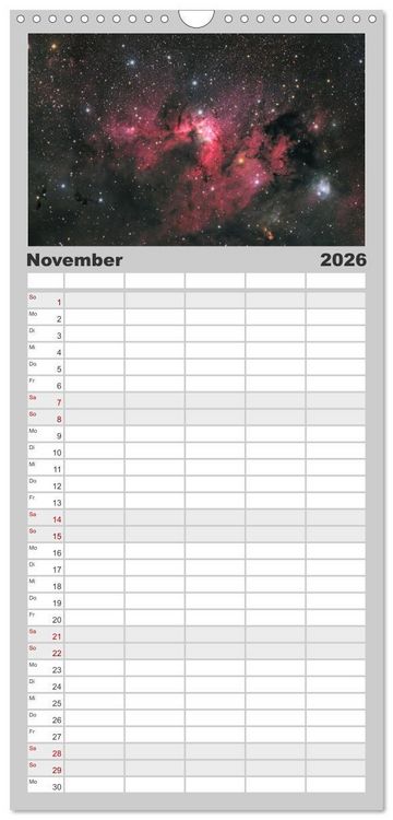 Produktbild: Familienplaner 2026 - Deep Sky Kalender mit 5 Spalten (Wandkalender, 21 x 45 cm) CALVENDO