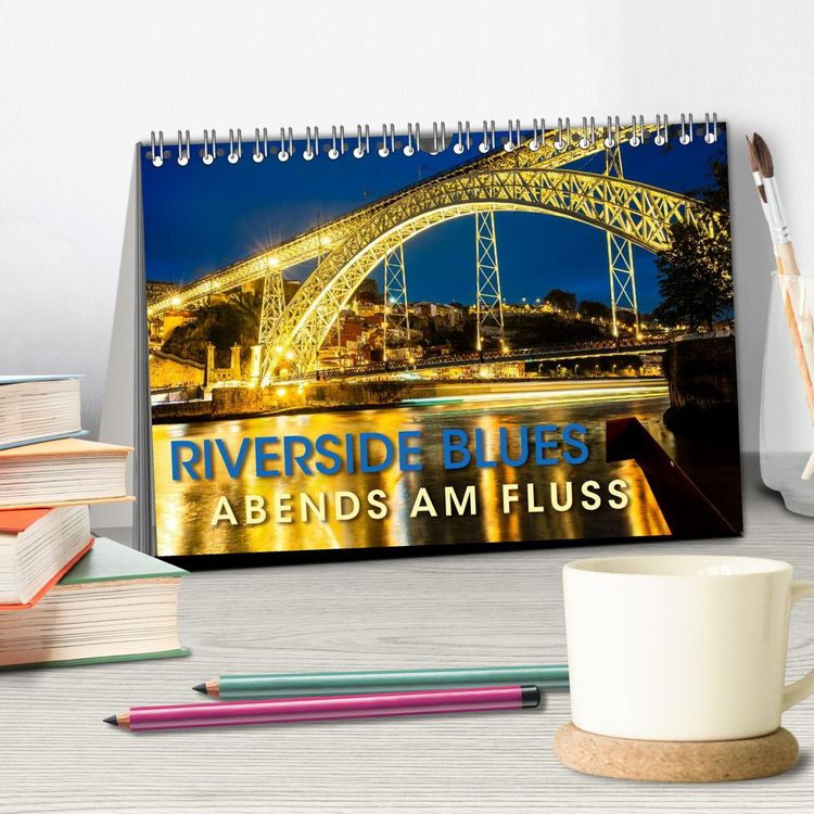 Produktbild: RIVERSIDE BLUES - Abends am Fluss (Tischkalender 2026 DIN A5 quer), CALVENDO Monatskalender