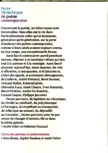 Produktbild: Petite biblioth&egrave;que de po&eacute;sie contemporaine
