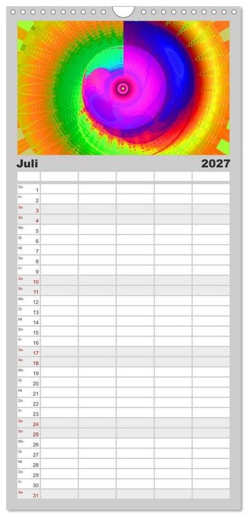 Produktbild: Familienplaner 2027 - Energie-Spiralen mit 5 Spalten (Wandkalender, 21 x 45 cm) CALVENDO