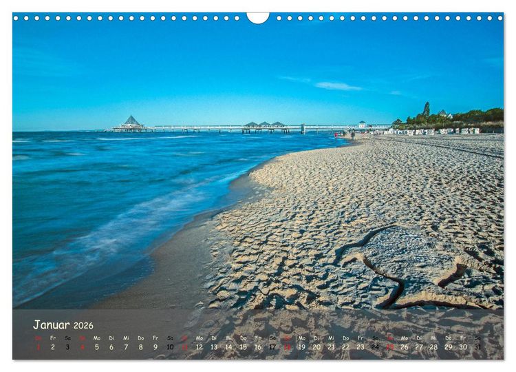 Produktbild: K&uuml;stenimpressionen von den Ostseeinseln R&uuml;gen und Usedom (Wandkalender 2026 DIN A3 quer), CALVENDO Monatskalender