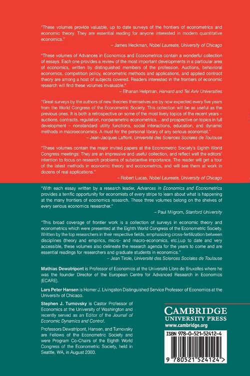 Produktbild: Advances in Economics and Econometrics