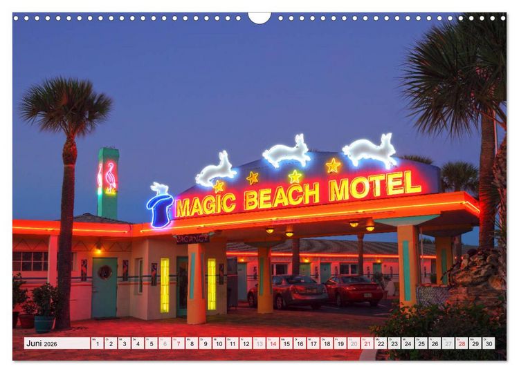 Produktbild: American Motels - Nostalgie mit Neon (Wandkalender 2026 DIN A3 quer), CALVENDO Monatskalender