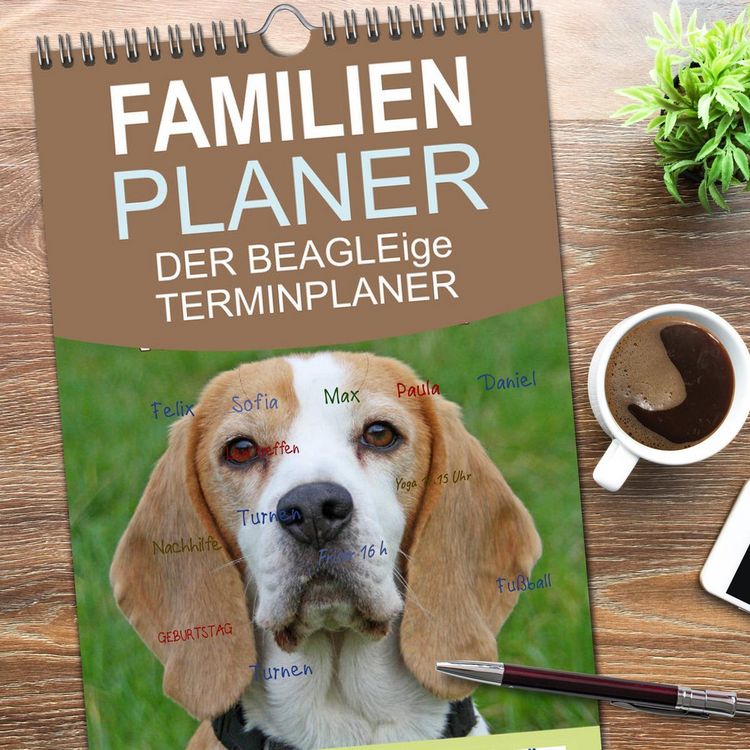 Produktbild: Familienplaner 2026 - DER BEAGLEige TERMINPLANER mit 5 Spalten (Wandkalender, 21 x 45 cm) CALVENDO