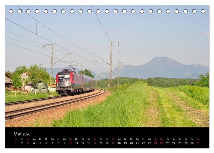 Produktbild: Mit der Bahn durch die Alpen (Tischkalender 2026 DIN A5 quer), CALVENDO Monatskalender