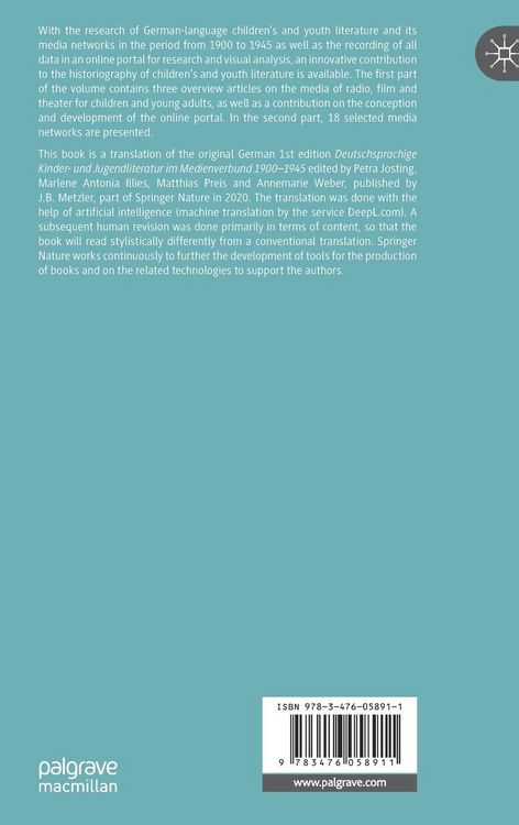 Produktbild: German-Language Children's and Youth Literature In The Media Network 1900-1945.