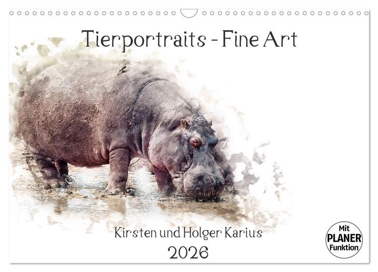 Produktbild: Tierportraits - Fine Art (Wandkalender 2026 DIN A3 quer), CALVENDO Monatskalender