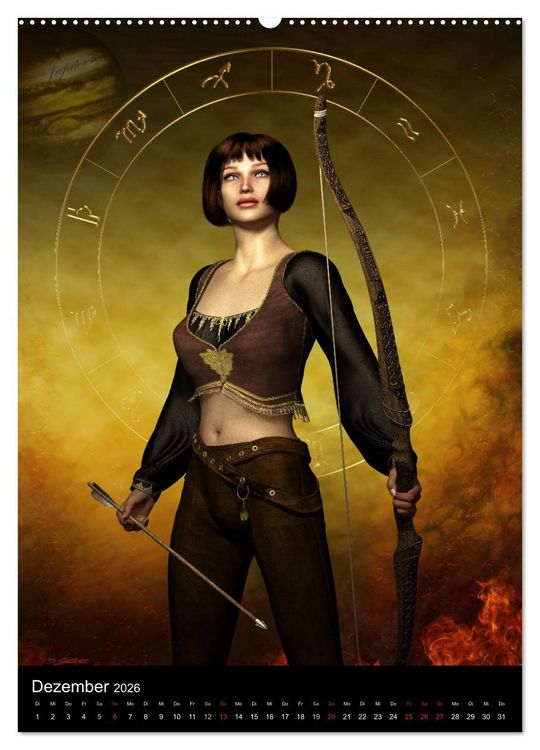 Produktbild: Unter Sternen geboren - Fantasy Tierkreis im Zeichen der Frau (Wandkalender 2026 DIN A2 hoch), CALVENDO Monatskalender
