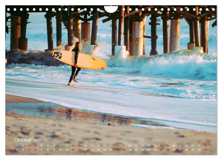 Produktbild: Surfen - die perfekte Welle (Wandkalender 2026 DIN A4 quer), CALVENDO Monatskalender
