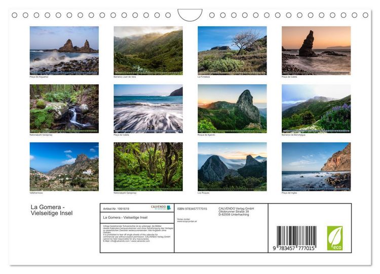 Produktbild: La Gomera - Vielseitige Insel (Wandkalender 2026 DIN A4 quer), CALVENDO Monatskalender