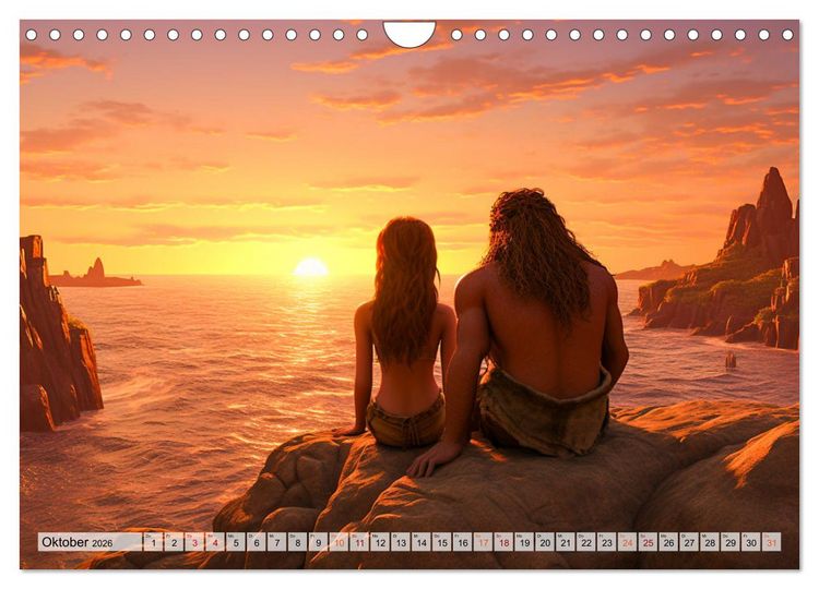 Produktbild: Lustige Urzeit Momente - Ein Jahr voller Steinzeitspa&szlig; (Wandkalender 2026 DIN A4 quer), CALVENDO Monatskalender
