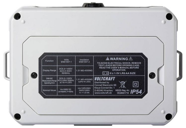 Produktbild: VOLTCRAFT ET-240 PV Isolationsmessger&auml;t 125 V, 250 V, 500 V, 1000V 4000 MΩ