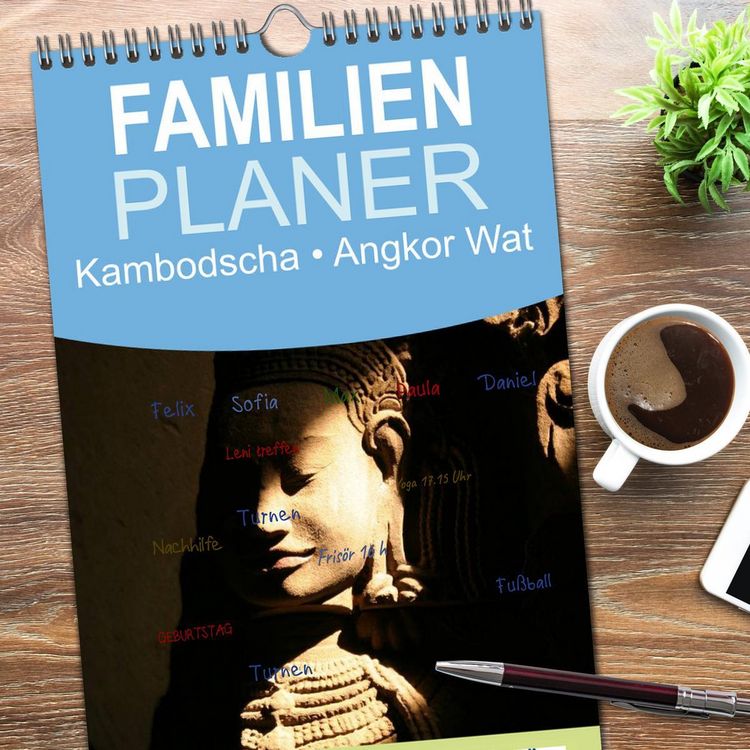 Produktbild: Familienplaner 2026 - Kambodscha &bull; Angkor Wat mit 5 Spalten (Wandkalender, 21 x 45 cm) CALVENDO