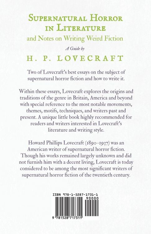 Produktbild: Supernatural Horror in Literature;And Notes on Writing Weird Fiction