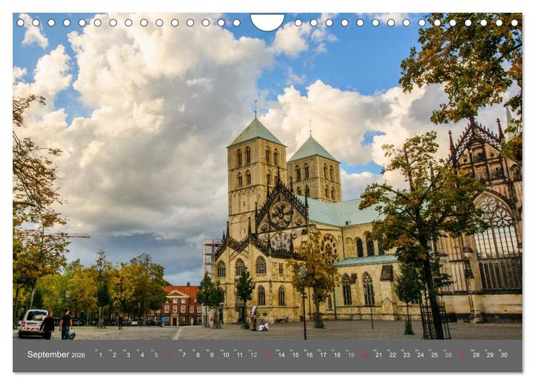 Produktbild: Leuchtendes M&uuml;nster 2026 - die Metropole Westfalens (Wandkalender 2026 DIN A4 quer), CALVENDO Monatskalender