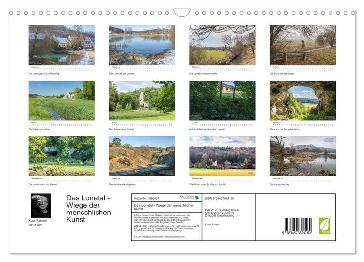 Produktbild: Das Lonetal - Wiege der menschlichen Kunst (Wandkalender 2026 DIN A3 quer), CALVENDO Monatskalender
