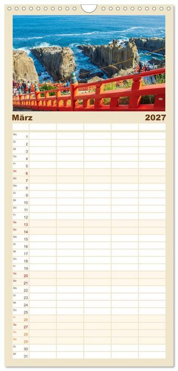 Produktbild: Familienplaner 2027 - Unterwegs in Japan mit 5 Spalten (Wandkalender, 21 x 45 cm) CALVENDO