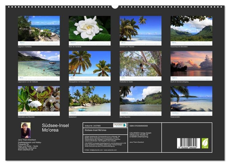 Produktbild: S&uuml;dsee-Insel Mo'orea (hochwertiger Premium Wandkalender 2027 DIN A2 quer), Kunstdruck in Hochglanz