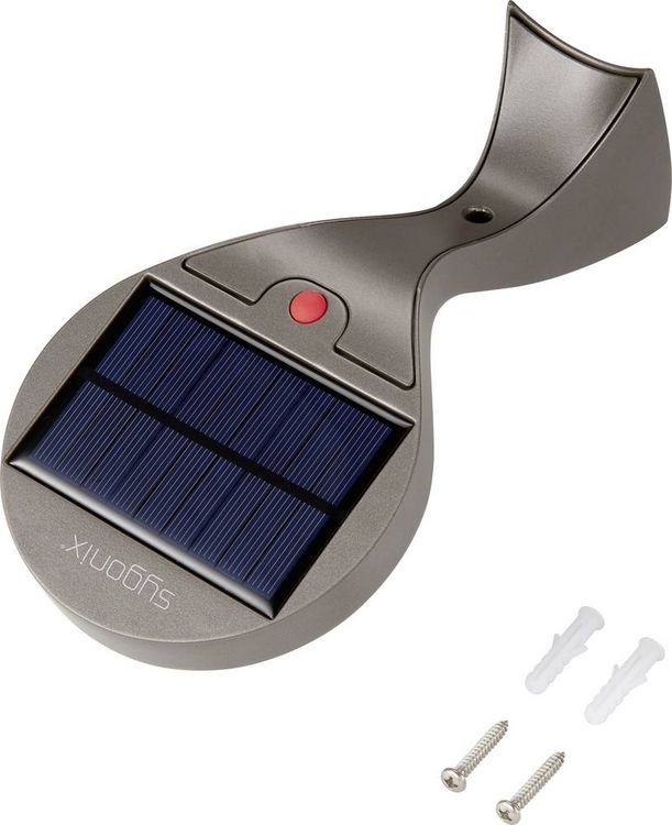 Produktbild: Sygonix SY-4673532 Solar-Außenwandleuchte mit Bewegungsmelder LED LED fest eingebaut 10 W Grau (matt)