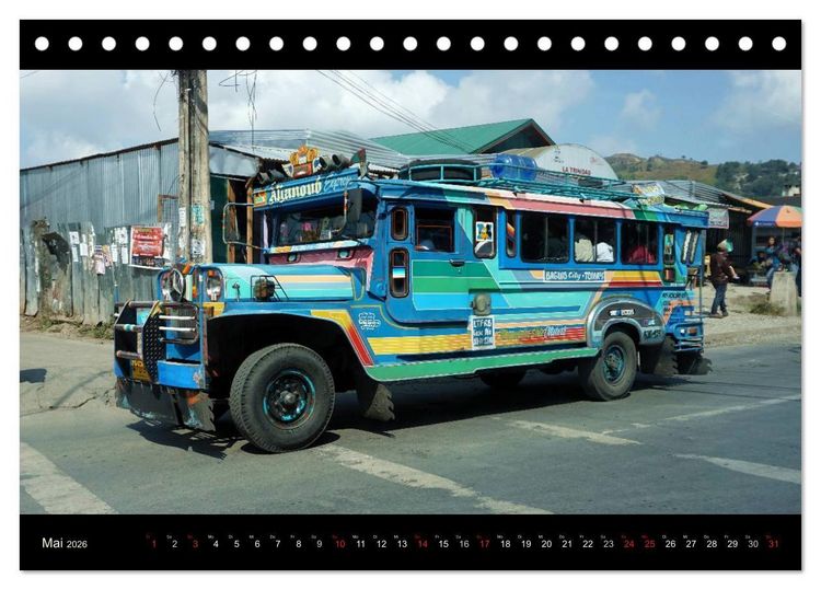 Produktbild: Jeepneys (Tischkalender 2026 DIN A5 quer), CALVENDO Monatskalender