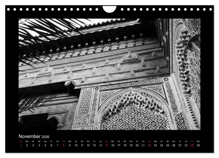 Produktbild: Marokko - Nostalgie in schwarz-weiss (Wandkalender 2026 DIN A4 quer), CALVENDO Monatskalender