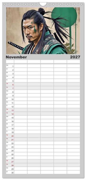 Produktbild: Familienplaner 2027 - Samurai - Asian Spirit mit 5 Spalten (Wandkalender, 21 x 45 cm) CALVENDO