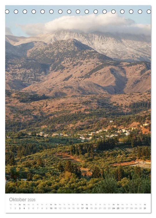 Produktbild: Kreta - Sonne, Meer und griechische Lebensart (Tischkalender 2026 DIN A5 hoch), CALVENDO Monatskalender