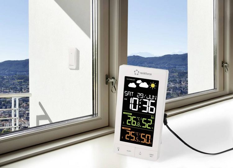 Produktbild: Renkforce RF-6701490 Funk-Wetterstation Vorhersage f&uuml;r 12 Stunden Anzahl Sensoren max. 3