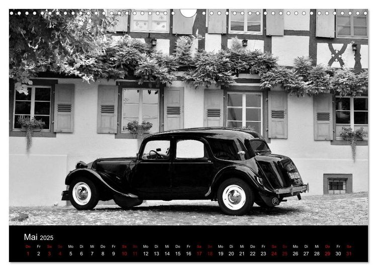 Produktbild: Citro&euml;n 11 CV Traction Avant in schwarzweiss (Wandkalender 2025 DIN A3 quer), CALVENDO Monatskalender
