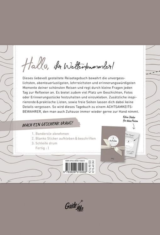 GuideMe Reisetagebuch Travel Memories „Weltenbummler“