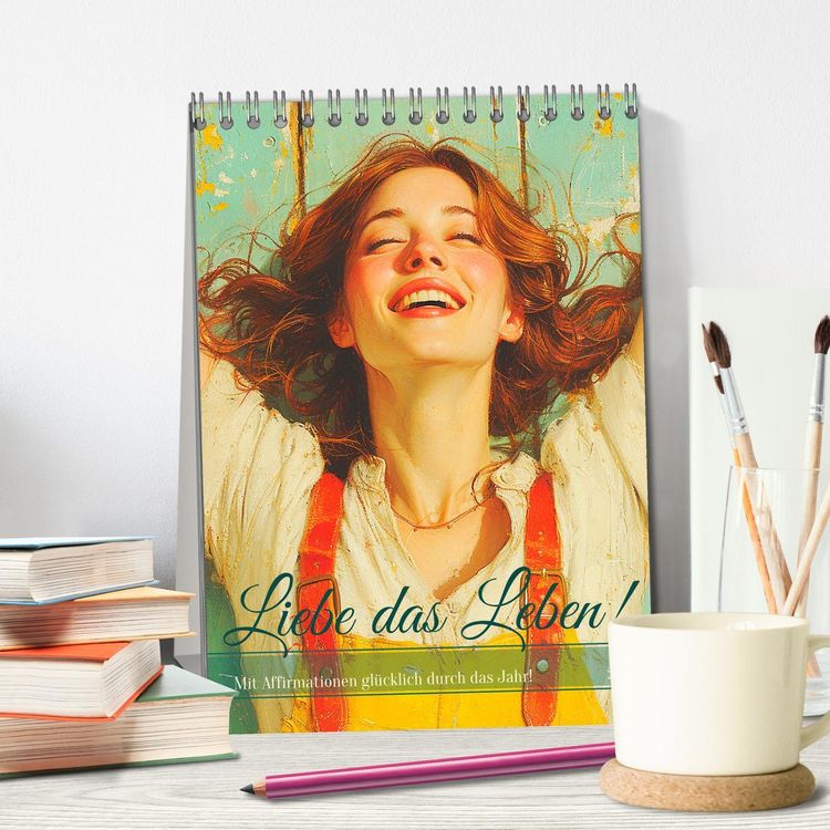 Produktbild: Liebe das Leben! Mit Affirmationen gl&uuml;cklich durch das Jahr! (Tischkalender 2026 DIN A5 hoch), CALVENDO Monatskalender