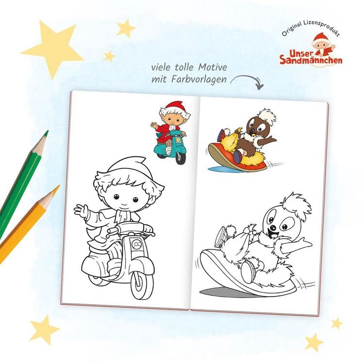 Produktbild: Tr&ouml;tsch Unser Sandm&auml;nnchen Malbuch Ausmalbuch mit Stickern